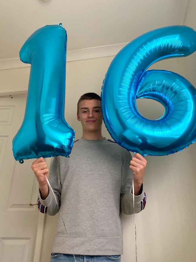 40 inch Blue Number Balloon Giant Foil Helium Balloons Blue Number 8 Balloon for 8th Birthday Party Decorations