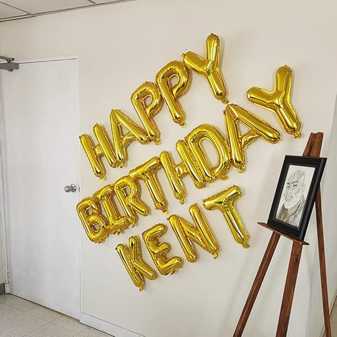 78 Pcs Gold Letter Balloons Foil Alphabet A to Z Balloons DIY Personalized Phrase Banner for Baby Shower Wedding Party Supplies Custom Decor 16 Inch(Letter A-Z 3 Set)