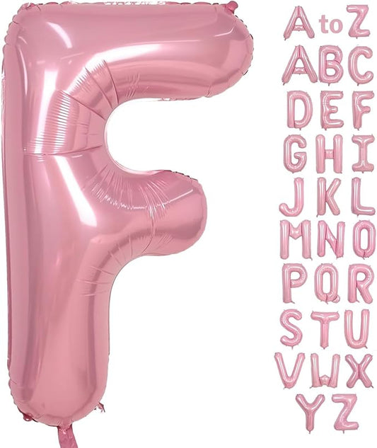 Pink Letter F Balloons,40 Inch Balloons Letter F Mylar Helium Large Pink F Balloon for Birthday Party Anniversary Decorations
