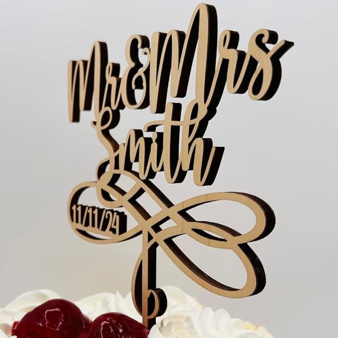 Wedding Cake Toppers, Wedding Cake Toppers Bride and Groom, Custom Cake Topper, Customize Your Own Anniversary Mr and Mrs (Cake Topper Design 2)