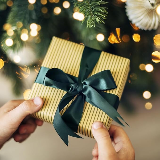 1" Width x 50 Yards Satin Fabric Ribbon, Royal Blue Ribbon Perfect for DIY Bows, Swags, Gift Wrapping, Craft, Flower Bouquet，Christmas and Party Decoration