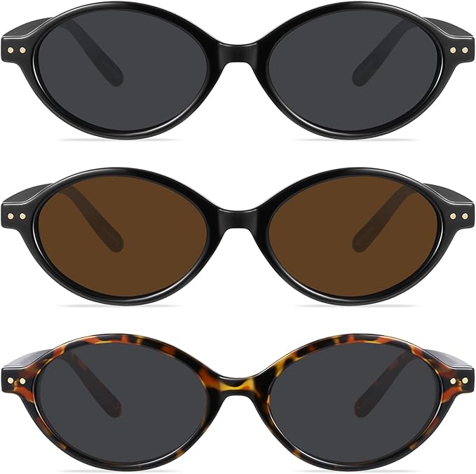 GRFISIA Retro Oval Sunglasses Womens Small Trendy Sun Glasses Sunnies UV400 Protection