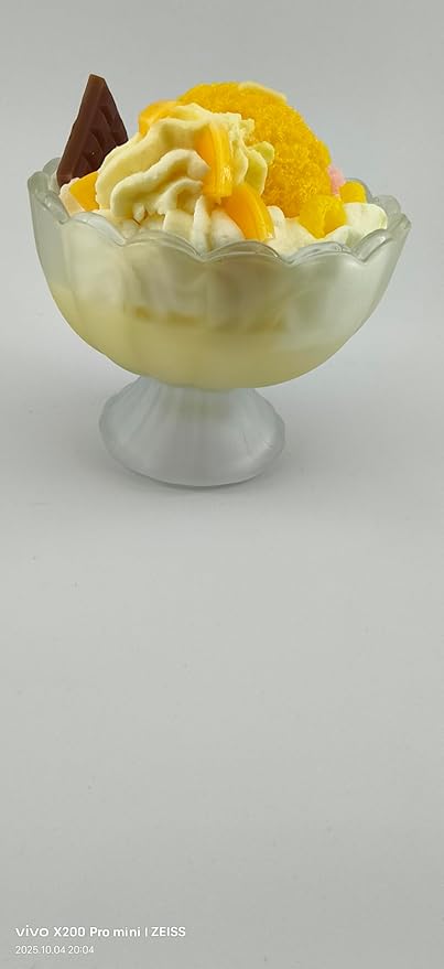 Generic Ice Cream Aromatherapy Candles, Glass Goblet, Decorative Dessert Shape, Fruit Fragrance, Christmas Birthday Festival Gift (Coconut Fruit)