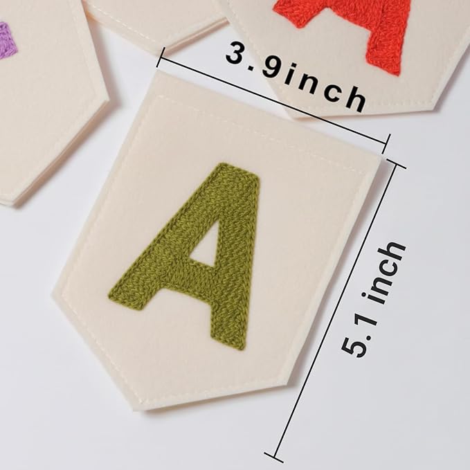 Pastel Rainbow Name Bunting, Personalized Embroidered Name Banner for Nursery Decor, Custom Embroidered Felt Nursery Letter Bunting for Baby Birthday Party Shower Gift