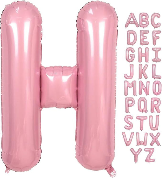 Pink Letter H Balloons,40 Inch Balloons Letter H Mylar Helium Large Pink H Balloon for Birthday Party Anniversary Decorations