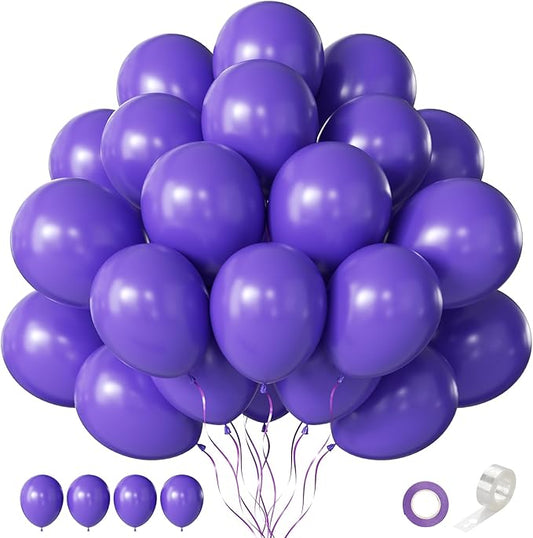 Purple Balloons 60 PCS 12 Inch Dark Purple Balloons Royal Purple Balloons for Birthday Party Baby Shower Wedding Graduation Halloween Holiday Party Decoration