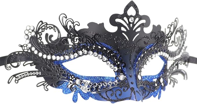 Coolwife Couples Masquerade Masks Metal Venetian Mardi Gras Party Evening Prom Costume Mask