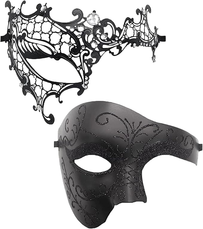 OIDEA Masquerade Mask for Couple - Roman Greek Venetian Mask Halloween Prom Party Costume Ball Mardi Gras Mask for Women Men