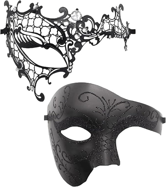 OIDEA Masquerade Mask for Couple - Roman Greek Venetian Mask Halloween Prom Party Costume Ball Mardi Gras Mask for Women Men
