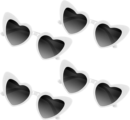4/6/8/10/12 Pack Bachelorette Sunglasses Heart Sunglasses Vintage Heart Shaped Glasses for Women Bridal Party Wedding