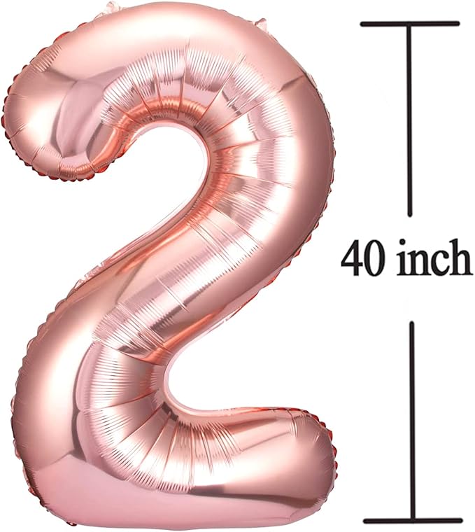 Rose Gold 21 Number Balloons Big Giant Jumbo Large Number 21 Foil Mylar Balloons for Girl Women Men 21st Birthday Party Supplies 21 Anniversary Events Decorations-40 inch