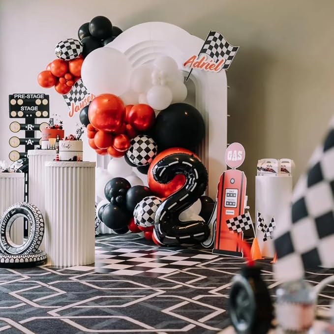 40 Inch Race Car Black Number Balloons Race Car Birthday Party Balloons Large Black Number 8 Balloons Boys 8th Birthday Party Race Car Theme Party Decorations Supplies（Digital 8）