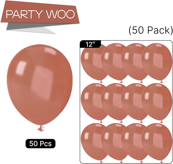 PartyWoo Brown Balloons 50 pcs 12 Inch Pearl Boho Neutral Coffee Dark Brown Latex Helium Balloons for Wedding Baby Shower Gender Reveal Graduation Birthday Party Decorations Brown-Z08