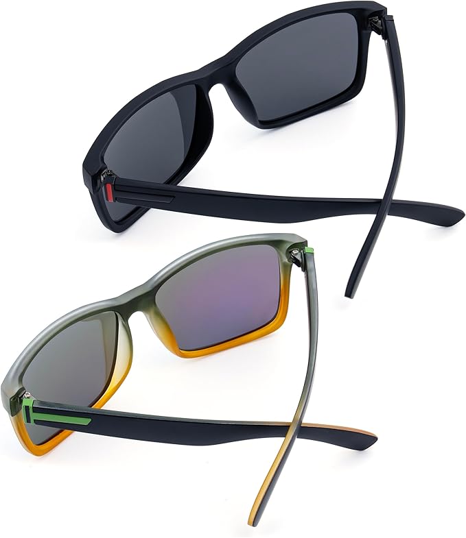 LECKIRUT Vintage Polarized Sunglasses for Men Women Retro Oversized Square Mirror Sun Glasses