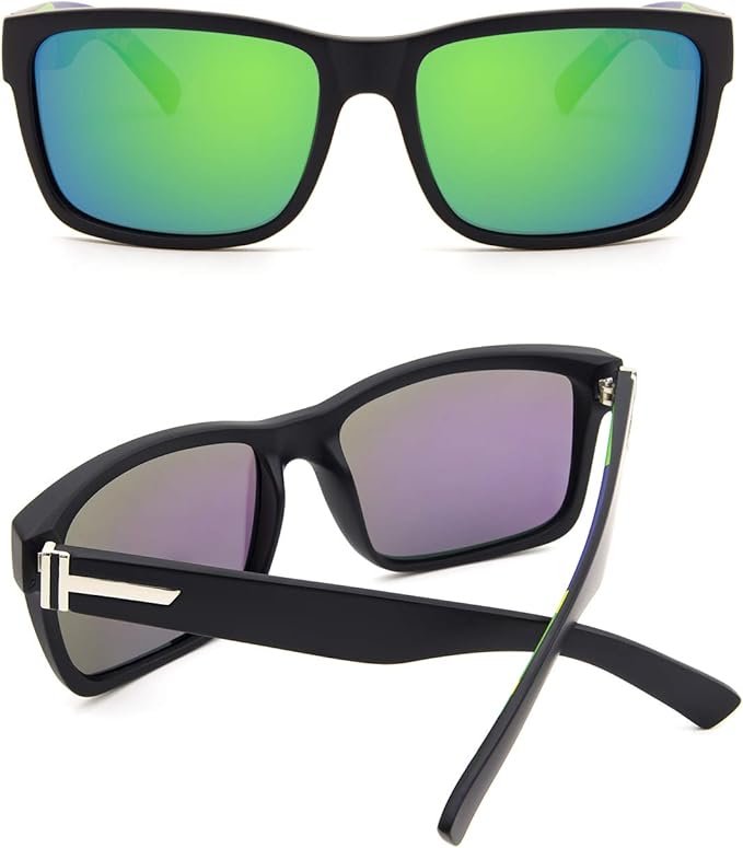 LECKIRUT Vintage Polarized Sunglasses for Men Women Retro Oversized Square Mirror Sun Glasses