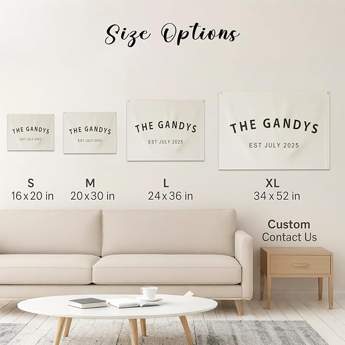 Personalized Last Name Table Banner for Wedding, Custom Canvas Family Name Wedding Table Sign, Rustic Custizmed Linen Name Year UV Banner for Bridal Shower Enterance Engagement Gift