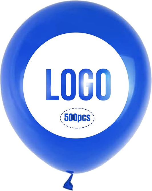 500pcs Custom Balloons Personalize Logo or Text Balloons - Design Your Own, Balloon for Birthday Carnival Anniversary Party Wedding Graduation Business Decoration (10in, 2.2g)