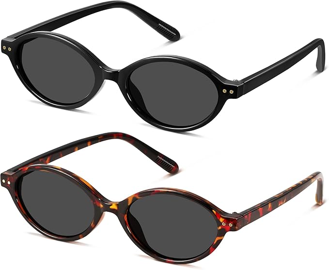 GRFISIA Retro Oval Sunglasses Womens Small Trendy Sun Glasses Sunnies UV400 Protection
