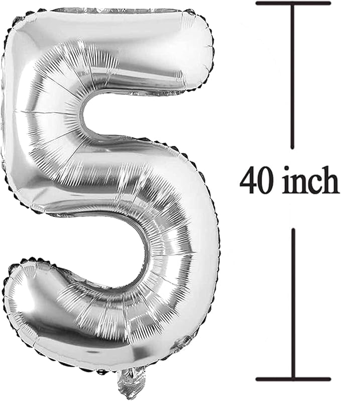 Silver 50 Number Balloons Big Giant Jumbo Large Number 50 Foil Mylar Balloons for Women Men 50th Birthday Party Supplies 50 Anniversary Events Decorations-40 inch