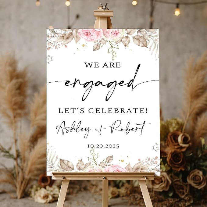 Engagement Party Welcome Sign, Engagement Welcome Sign, We're Engaged Decorations, Engaged Signs, Personalized Engagement Party Signs