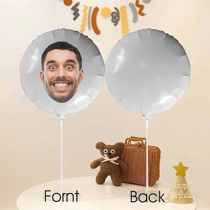DIYKST Custom 18" Balloons with Logo Personalized Balloon with Photo Text Face on Balloon Design Your Own Balloons