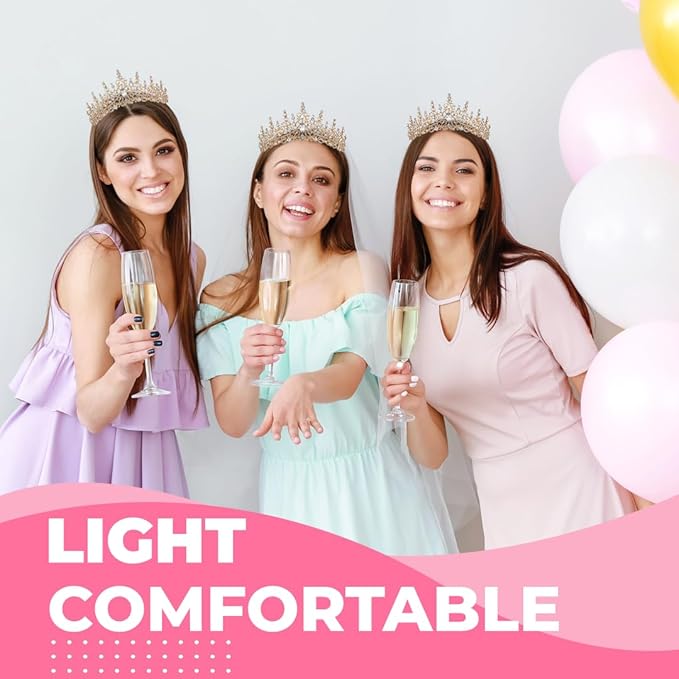 Birthday Tiara Crown with Sash for Women, Headband Hair Accessories for Wedding Party Costume