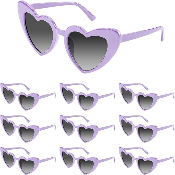 5/10/20 Pack Heart Sunglasses Bachelorette Vintage Heart Shaped Glasses for Wedding Bridesmaid Party Favor