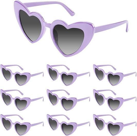 5/10/20 Pack Heart Sunglasses Bachelorette Vintage Heart Shaped Glasses for Wedding Bridesmaid Party Favor