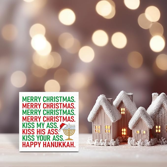 Christmas Vacation Decorations for Home Bathroom, Christmas Holiday Decor, Funny Xmas Holiday Decor for Office Desk, Merry Xmas Vacation Decorations 5 x 5 Inch