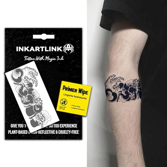 INKARTLINK Semi Permanent Tattoo, Temporary Tattoo, Beautiful and Realistic Design, Fun Tattoo Experience, Cruelty-free, Non-reflective, Waterproof (Lucky Cloud Armlet)