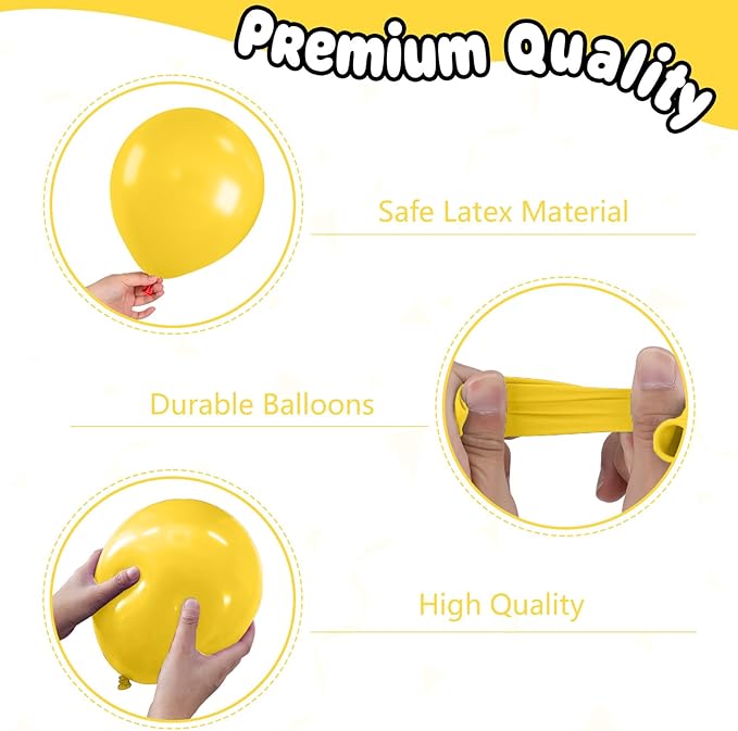 Blue and Yellow Balloons,50PCS 12 Inch Pastel Blue lemon Yellow Sand White Balloons for Birthday Baby Shower Bridal Shower Wedding Party Decorations