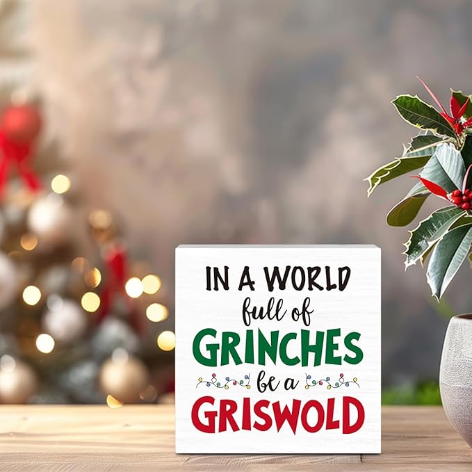 Christmas Vacation Decorations for Home Bathroom Funny Xmas Vacation Decor for Office Living Room Christmas Holiday Decor Room 5 X 5 Inch