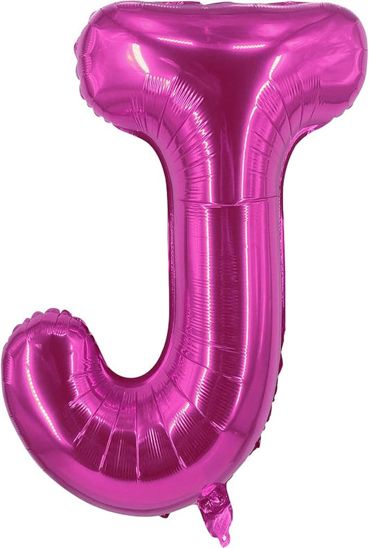 Lovoir 40 Inch Large Hot Pink Letter J Balloons Big Size Jumbo Mylar Foil Helium Balloon for Birthday Party Celebration Decorations Alphabet Hot Pink J