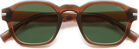 SOJOS Vintage Retro Square Polarized Sunglasses Men Standard Fit Trendy Womens Sun Glasses SJ2382