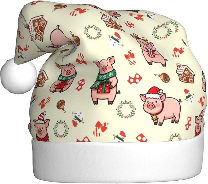 Christmas Santa Hat for Adults,Holiday Unisex Xmas Hat for New Year Party Headwear