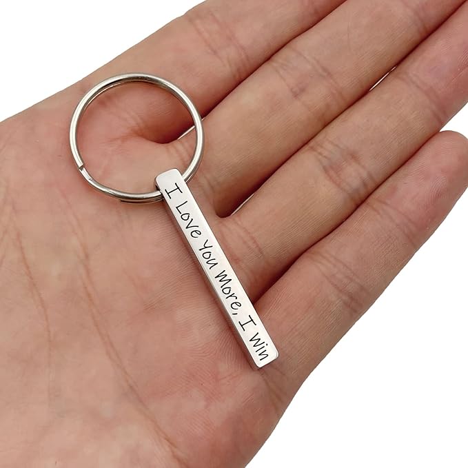 good goods Personalized Keychains for Women Customized Key Chains Men Engraved Name Inspirational Stainless Steel Dog Tag