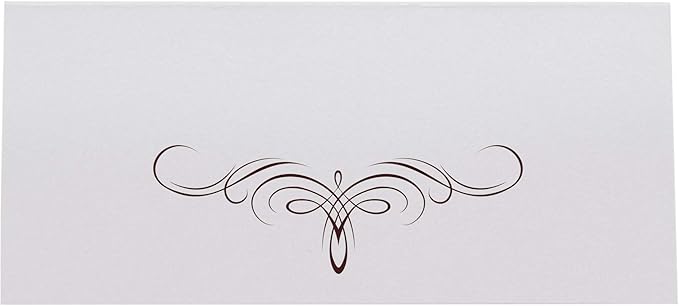 Decadent Flourish Place Cards, Chocolate (Choose Color), Set of 60, Pre-cut and Scored - Wedding, Party, Dinner, and Special Events - Made in the USA