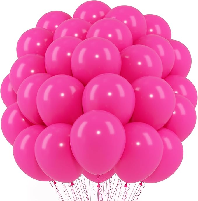 Hot Pink Balloons, 66pack 12inch Dark Pink Latex Party Balloons for Wedding, Birthday, Graduation, Bridal Shower, Baby Shower, Gender Reveal, Anniversary, Anniversary Party Decorations
