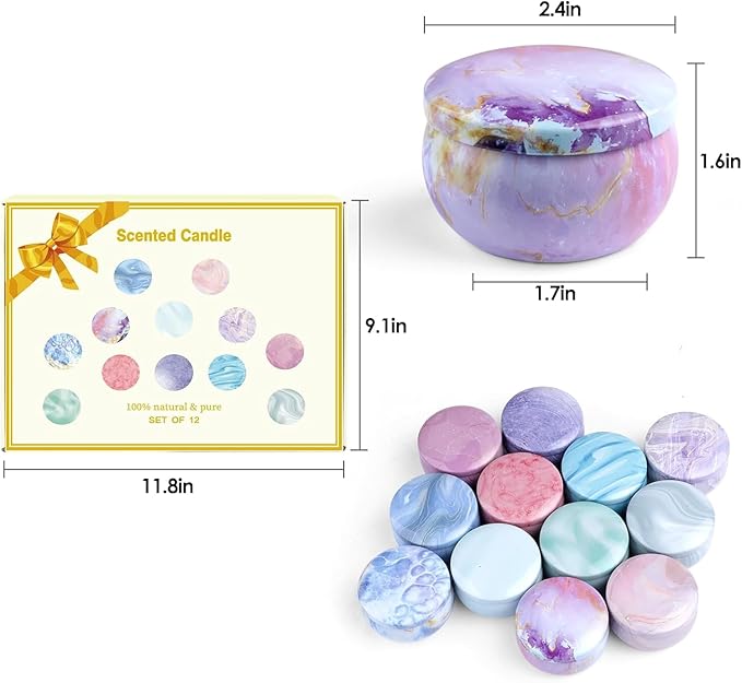 Scented Candles Gift Set,12 Pack Candles for Home Scented, 300 Hour Long Lasting Soy Wax Aromatherapy Candle Set for Women Christmas Gifts Candle Birthday Gifts for Women with Gift Box