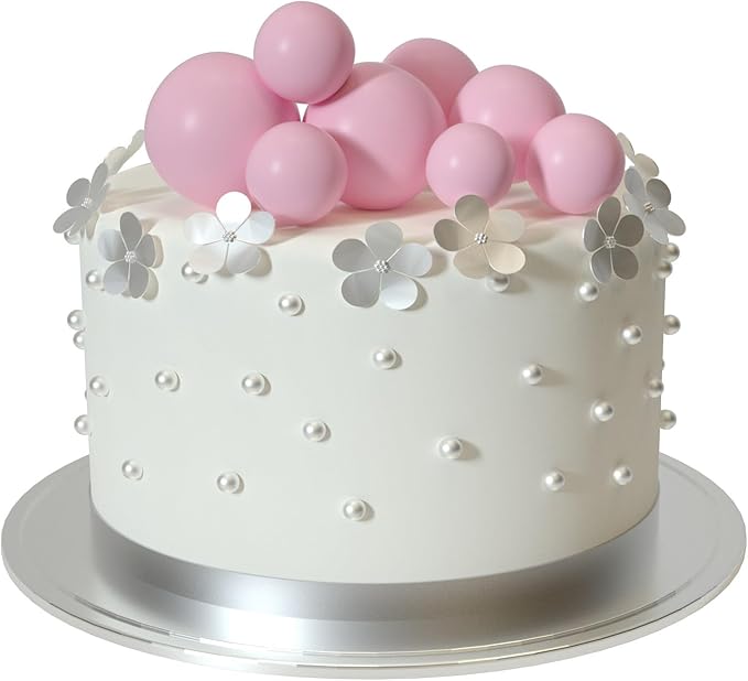 ASTARON 20 Pcs Ball Cake Topper Decorations Mini Balloons Cake Topper Sticks Light Pink Balls Cake Picks Cake Topper Balls Cake Decorations for Wedding Birthday Cake Decorations