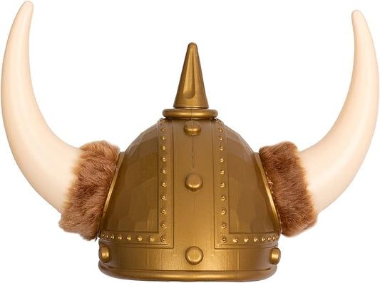 Funny Party Hats Viking Hat with Fur - Medieval Costume - Warrior Helmet