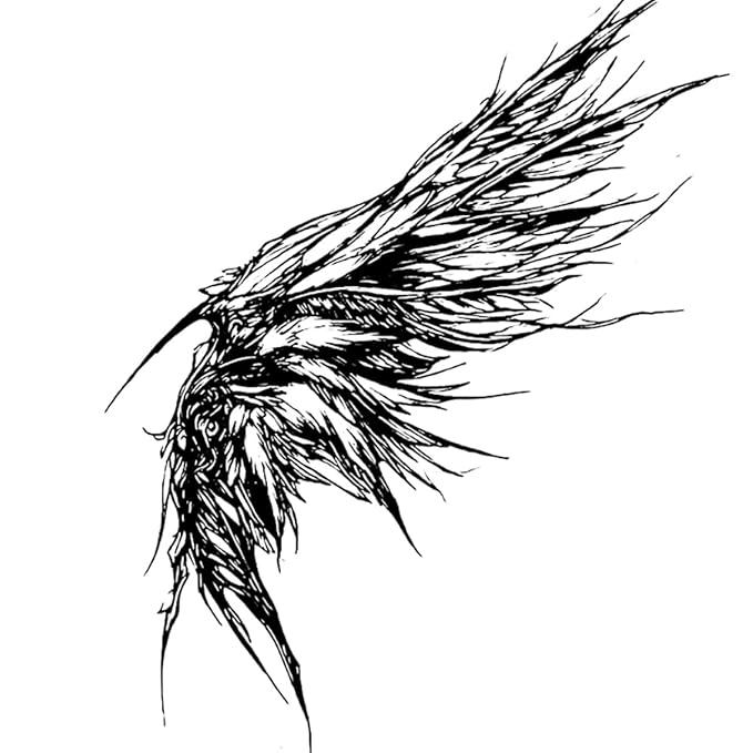 INKARTLINK Tattoo Tech, 2 Sheets Large Semi Permanent Tattoo, Adult Art Design Temporary Tattoos, Lasts 1-2 Weeks, Waterproof, Realistic Look, No Adhesive, No Reflection (Feathers Design)