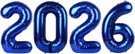 Night Blue 2026 Number Balloon, Night Blue Number Balloons 40 Inch, 2026 Balloon Birthday Decorations, 2026 Birthday Party Supplies