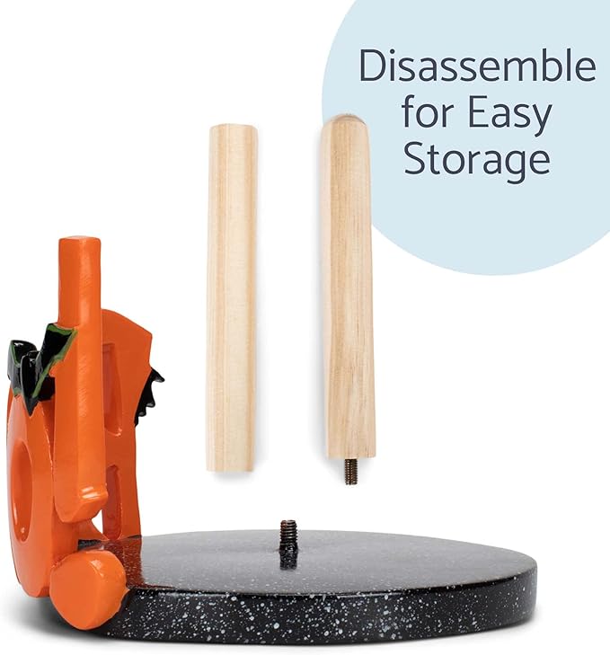 Elanze Designs Boo Bat 12 inch Resin and Wood Halloween Paper Towel Holder