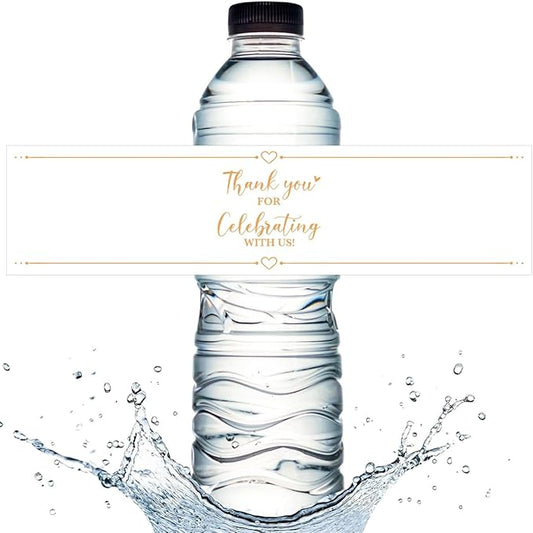 100PCS Wedding Water Bottle Labels Waterproof Greenery Floral Wraps Sticker for Water Bottle Baby Shower Bottle Label for Bridal Shower Party Thanks A15