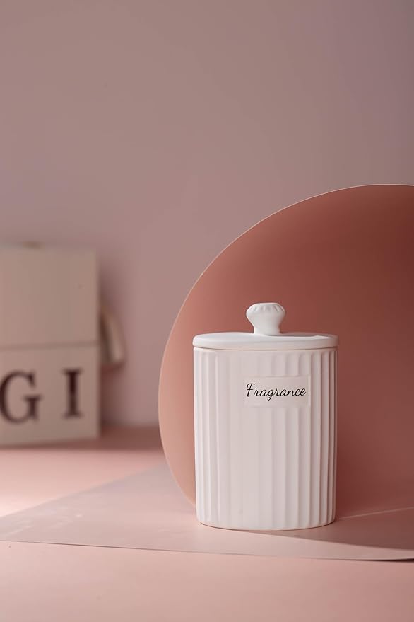 Viyffo Fall Candle Gift – Sandalwood & Rose Scented Candle, 6.35oz Natural Soy Wax in White Ceramic Jar with Gift Box, Perfect Aromatherapy Candle for Wife or Girlfriend on Thanksgiving & Christmas