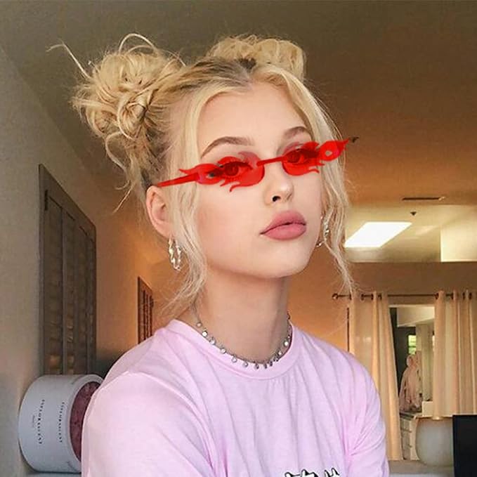 8/16/24 Mixed Style Rimless Sunglasses Colored Party Glasses Rimless Bachelor Photoshoot Costume Accessories