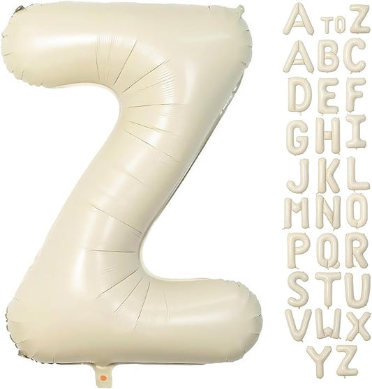 Cream Letter Z Balloons,40 Inch Balloons Letter Z Mylar Helium Large Z Balloon for Birthday Party Anniversary Decorations