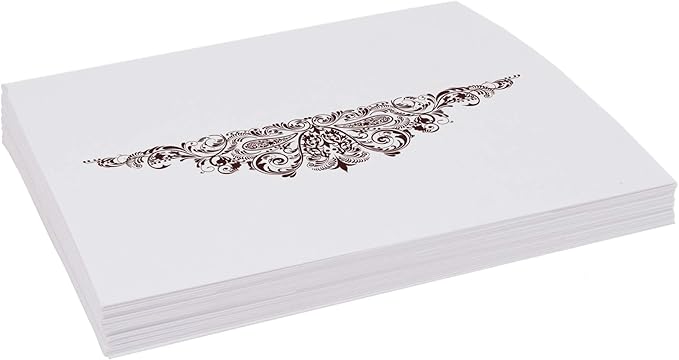 Paisley Place Cards, Chocolate (Choose Color), Set of 25, Pre-cut and Scored - Wedding, Party, Dinner, and Special Events - Made in the USA