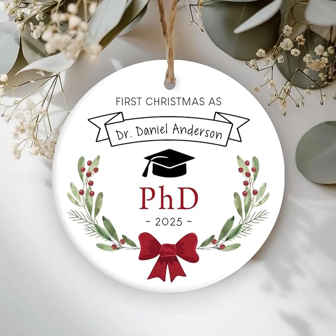 Personalized Phd Christmas Ornaments 2025, Custom Phd Graduation Ornament, New Doctor Gifts for Him Her, Doctorate Graduation Gift, Gift for Future Doctor, for Medical Students